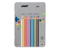 Crayon de couleur triangulaire plus, étui métal de 12