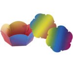 Panier déco en carton arc-en-ciel, diamètre: 150 mm