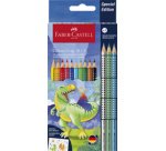 FABER-CASTELL Crayon de couleur Colour GRIP Dino, 18+6