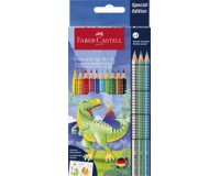 FABER-CASTELL Crayon de couleur Colour GRIP Dino, 18+6