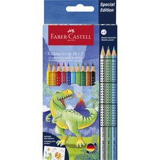 FABER-CASTELL Crayon de couleur Colour GRIP Dino, 10+3