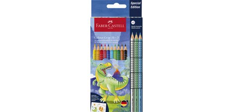 FABER-CASTELL Colour GRIP Dino Colored Pencils, 18+6