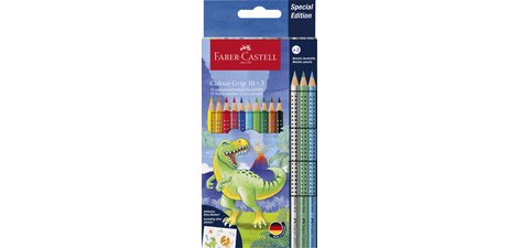 FABER-CASTELL Crayon de couleur Colour GRIP Dino, 18+6