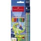 FABER-CASTELL Crayon de couleur Colour GRIP Dino, 10+3