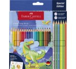 FABER-CASTELL Crayon de couleur Colour GRIP Dino, 18+6