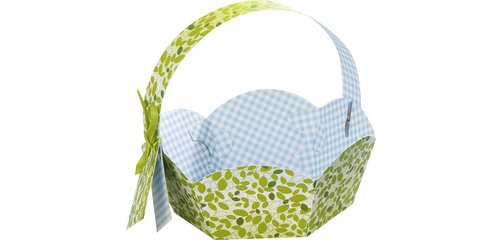 Panier pour cadeaux en carton imprimé, diamètre 115 mm