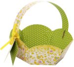 Panier pour cadeaux en carton imprimé, diamètre 115 mm