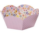 Panier pour cadeaux en carton imprimé, diamètre 145 mm