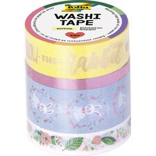 Decoratieve plakband Washi-Tape 'FOLLOW THE RABBIT'