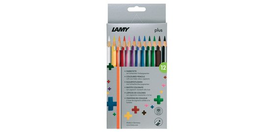 Crayon de couleur triangulaire plus, étui carton de 12