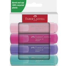 FABER-CASTELL Surligneur TEXTLINER 46 PASTEL, étui de 4