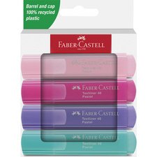 Markeerstift FABER-CASTELL TEXTLINER 46 PASTEL - etui van 4 stuks