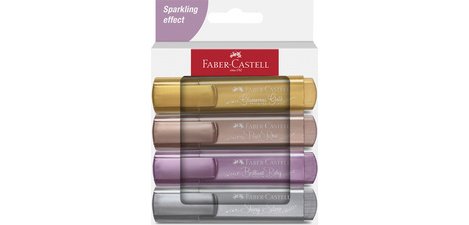 FABER-CASTELL Textmarker TEXTLINER 46 METALLIC, Etui mit 4 Stück