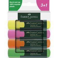 Markeerstift FABER-CASTELL TEXTLINER 48 - etui van 4 stuks