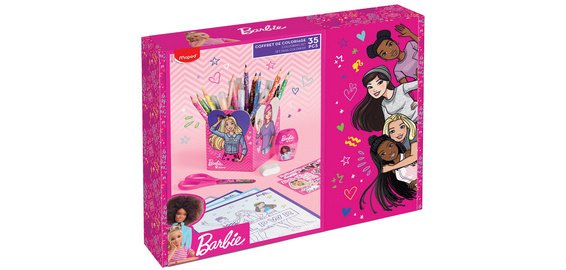 Kit de dessin Barbie, 35 pièces, dans boîte cadeau
