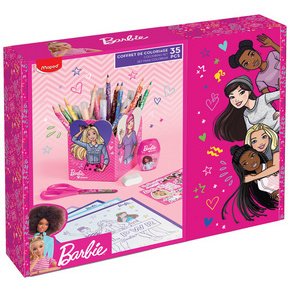 Kit de dessin Barbie, 35 pièces, dans boîte cadeau