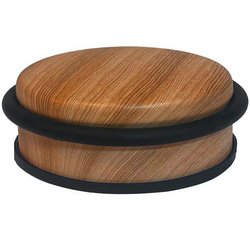 Deurstop in staal diameter 110 mm hout effect