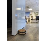 Butoir de porte, en acier, diamètre: 102 mm, effet bois