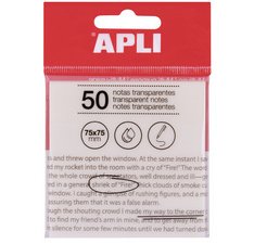 Notes adhésives, 75 x 75 mm, incolore transparent