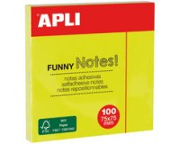 Notes adhésives 'FUNNY Notes!', 125 x 75 mm, jaune fluo