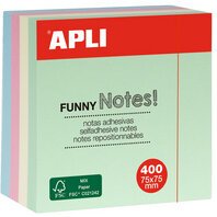 Kubus zelfklevende notes APLI 'FUNNY Notes!', 75 x 75 mm