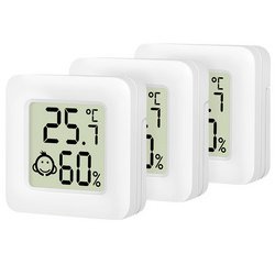 Set d'hygro-thermomètres, 3 pièces, blanc