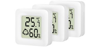 Set d'hygro-thermomètres, 3 pièces, blanc