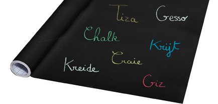 Tableau adhésif pour craie, en rouleau, noir