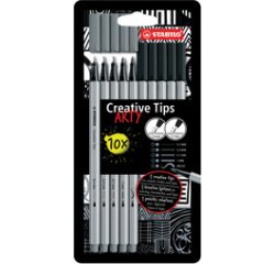 Kit Creative Tips ARTY BLACK, étui carton de 5