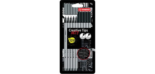 Kit Creative Tips ARTY BLACK, étui carton de 5