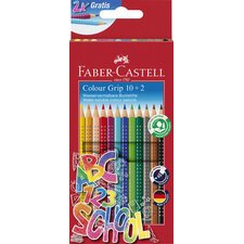 FABER-CASTELL Crayon de couleur Colour GRIP, étui promo