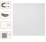 Tableau blanc, acier, 450 x 450 mm, blanc