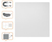 Tableau blanc, acier, 450 x 450 mm, blanc