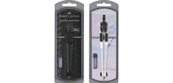 FABER-CASTELL Compas à réglage rapide DARK & BRIGHT, assorti
