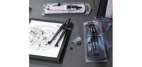 FABER-CASTELL Compas à réglage rapide TREND SHINY TWIST