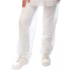 Pantalon à usage unique, en PP non tissé, blanc, M