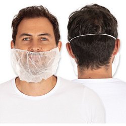 Couvre-barbe en PP non tissé, taille unique, blanc