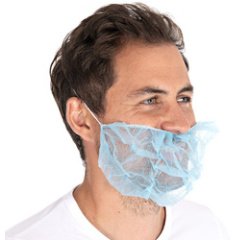 Couvre-barbe en PP non tissé, taille unique, bleu