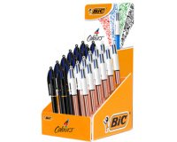 BIC Stylo à bille rétractable 4 Colours, présentoir de 24