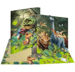 Chemise à élastique 'Dino World', carton, A4