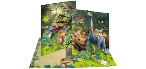 Chemise à élastique 'Dino World', carton, A4