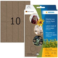 Polyvalent etiket Silphie van 13x40 mm, natuurlijk bruin