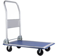 Chariot à plate-forme, capacité: 150 kg, noir/bleu