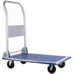 Transportkar met plateau, belastbaar gewicht: 150 kg, zwart/blauw