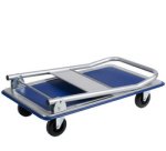 Chariot à plate-forme, capacité: 150 kg, noir/bleu