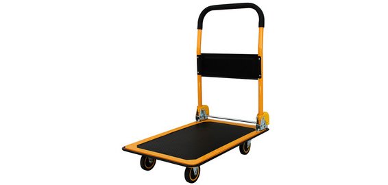 Chariot à plate-forme, capacité: 300 kg, noir/orange