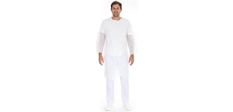 Blouse visiteur avec boutons pression, blanc