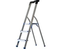 Echelle repliable, 3 niveaux, argent/bleu