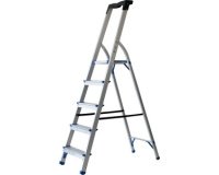 Echelle repliable, 5 niveaux, argent/bleu