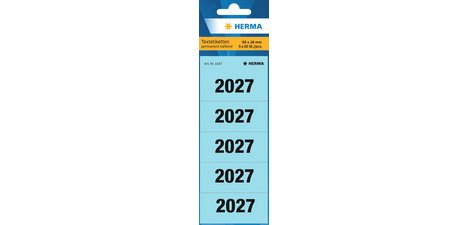 Étiquette pour classeur '2027', 60 x 26 mm, bleu